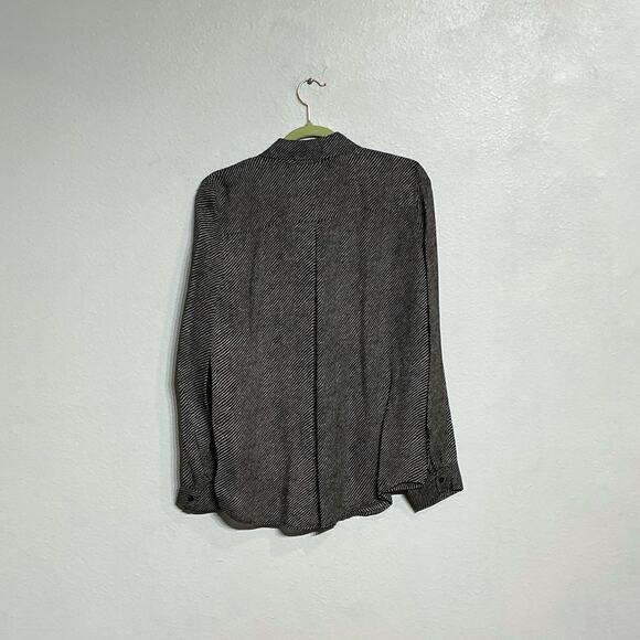 L’Agence Black Striped Silk Button Down Blouse Sz S NWT - Picture 9 of 12